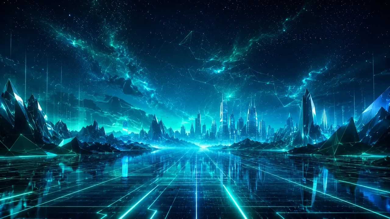Cyber Aurora. Where the night glows in lines of light.